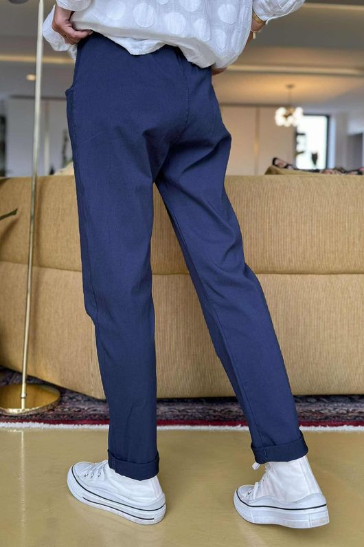 Made in Italy Luxury Smooth Magic Trouser Navy 